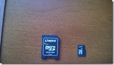 Micro SD card at least eight GB with adapter